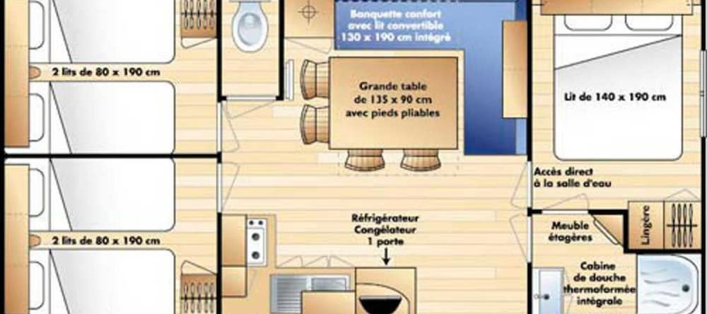 Camping l'Agrion bleu - Mobil-home, 圣马夏尔德瓦莱 — 照片 1