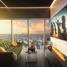 Apartments in Sky Tower with Bathtub near the window, 弗罗茨瓦夫 — 照片 5